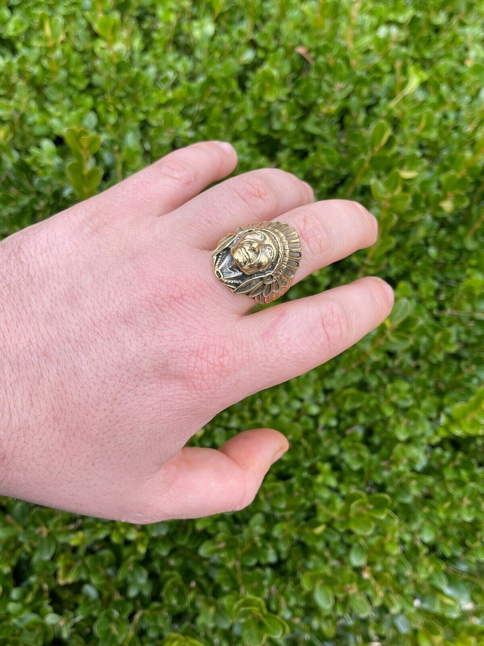 Lion Head Ring set with Genuine Diamond in mouth & Natural Rubies in eyes  Yellow Gold Plated over Silver .925 - Walmart.com