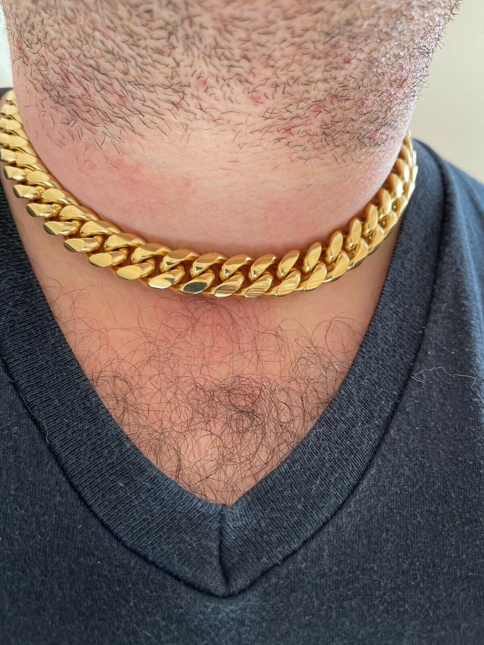 Mens cuban shop choker chain