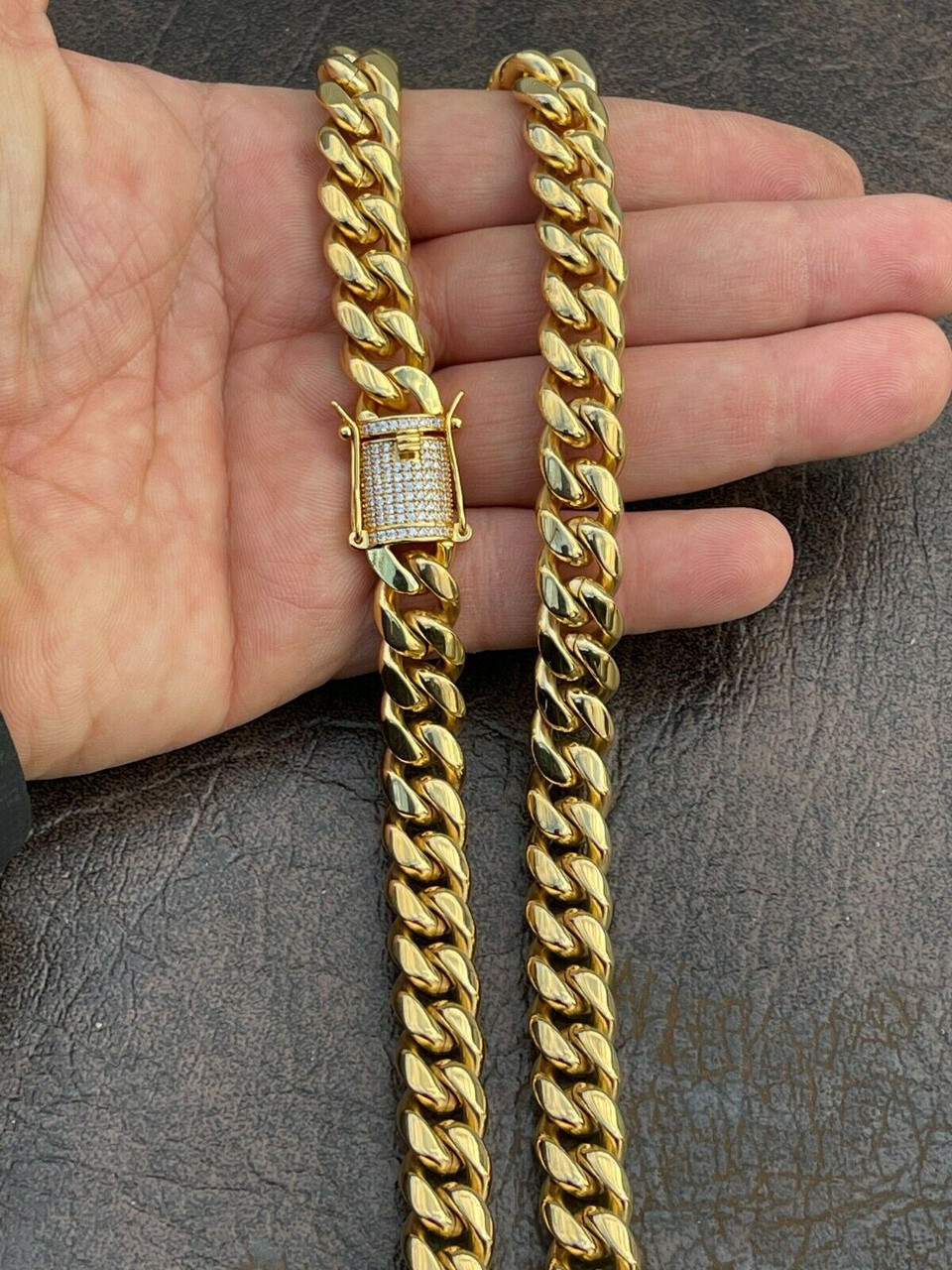 Cuban link choker solid on sale gold