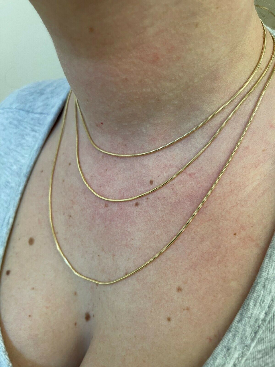 14K Gold/Silver Plated Snake Chain Necklace Herringbone Necklace Gold  Choker Necklaces For Women 1.5/3/5Mm(W) 14