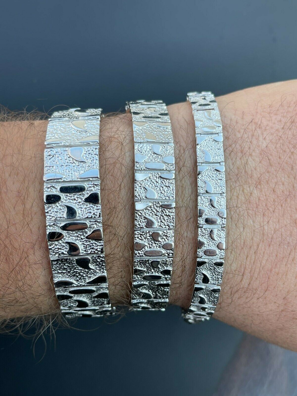 Silver Mens Bracelet | Heavy Solid Sterling Silver - Free Shipping