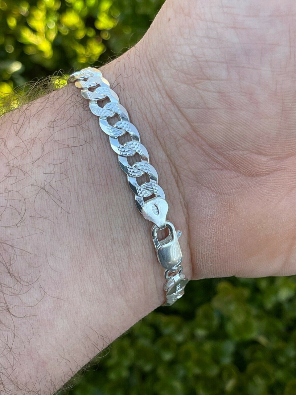 Armenian Spirit Men bracelet Silver 925 greek ornament pattern narrow 8  inches | eBay
