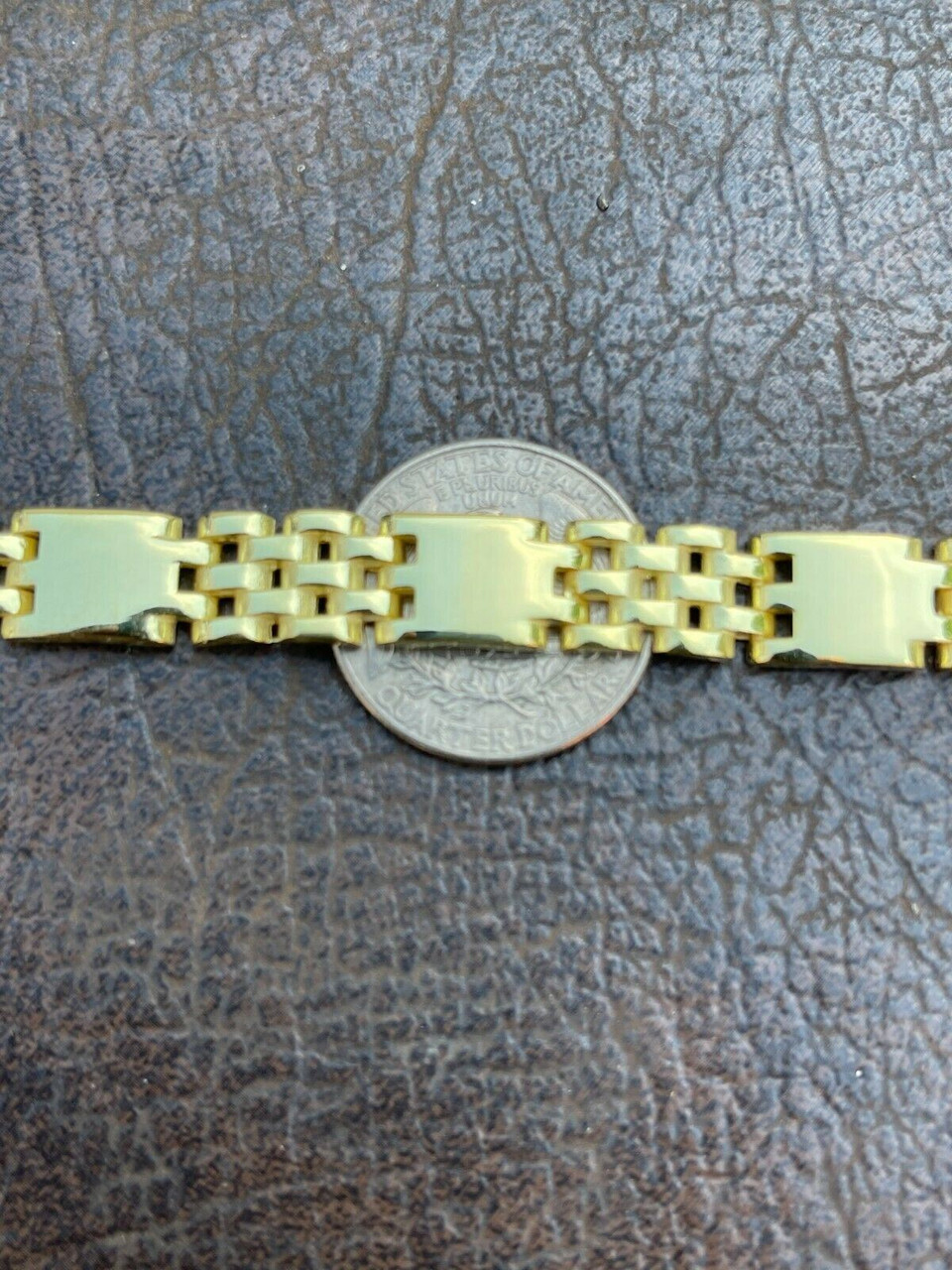 Men's 14k Gold Vermeil Real 925 Sterling Silver Plain Presidential Link