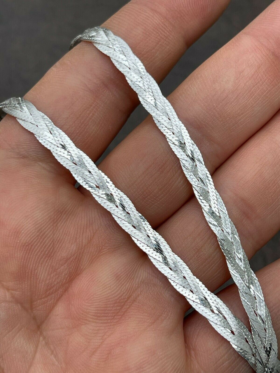 Sterling Silver (Nickel Free) 9mm Herringbone Chain 18 Inches | Sarraf.com