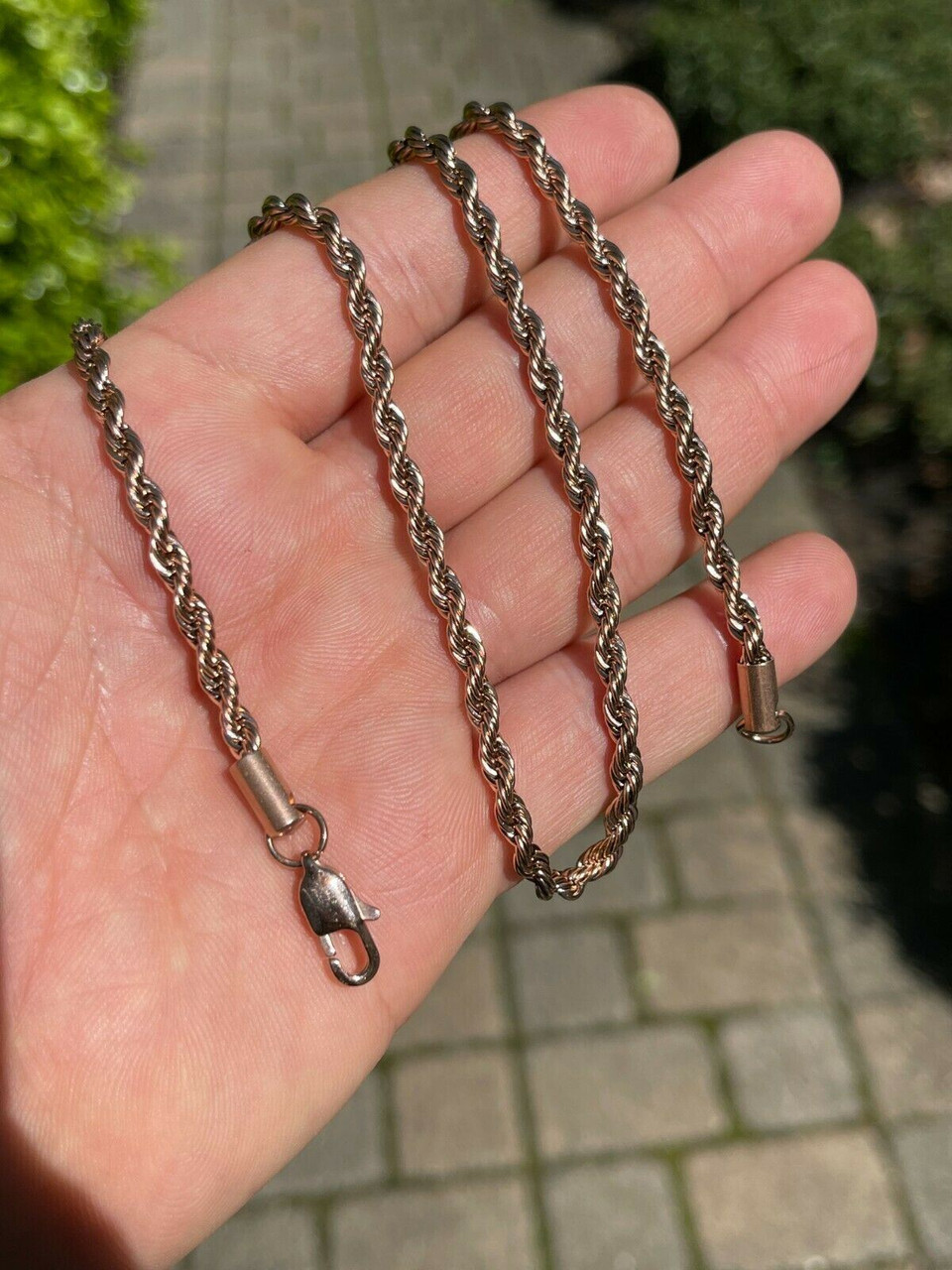 3mm Rose Gold Rope Chain - Stainless Steel 18 Inches