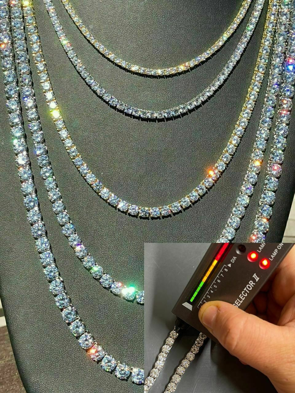 Real diamond store tennis chains