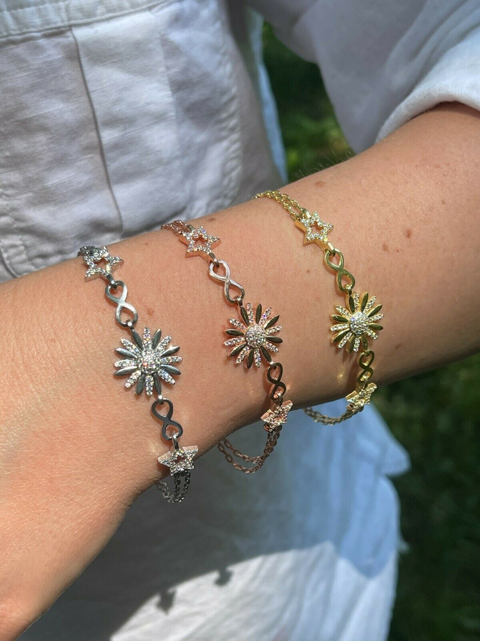 Sunflower on sale bracelet silver