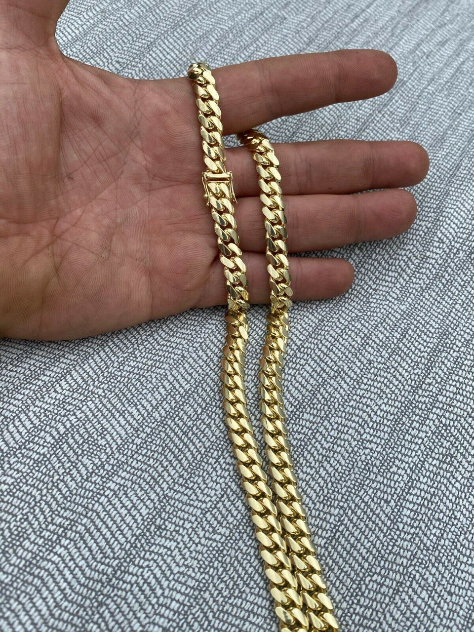 Men's Solid 14k Yellow Gold Miami Cuban Link Chain Or Bracelet Box