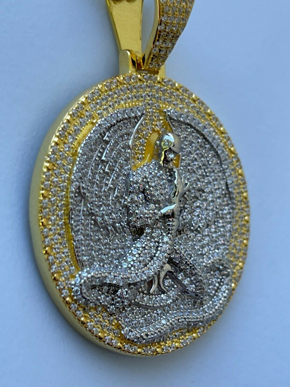 Real 925 Silver Gold Euphanasia Tupac 2Pac Pendant Medallion