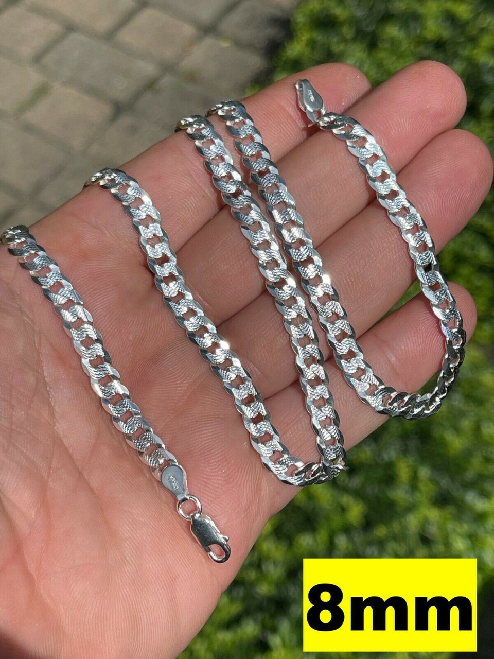 Silver Diamond Curb Chain | Mociun