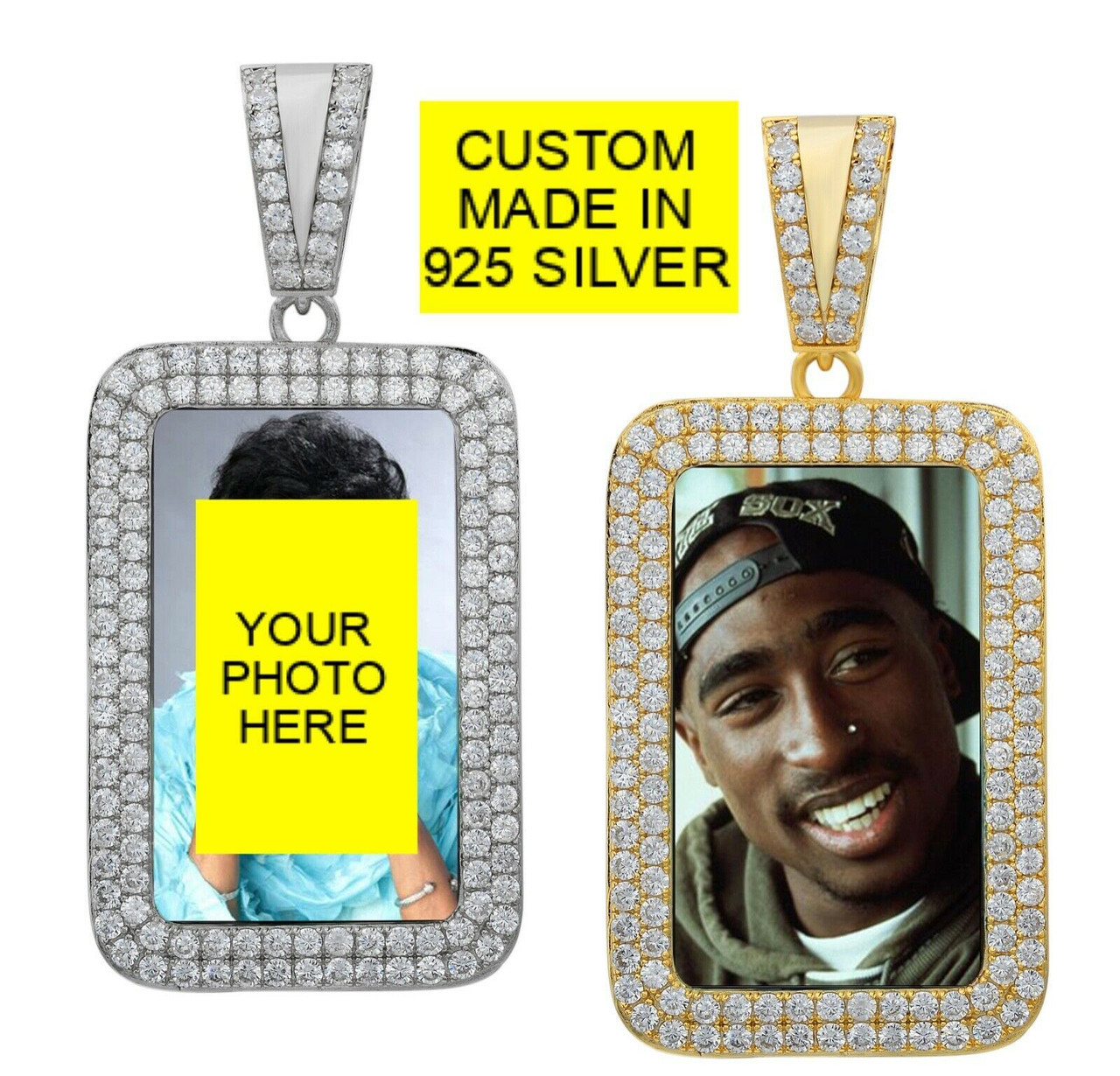 Gold Plated Hip Hop Jewelry 925 Sterling Silver Moissanite Picture Pendant  Necklace Sublimation Blanks Custom Photo Pendant - China Moissanite Picture  Pendant and Kobe Picture price