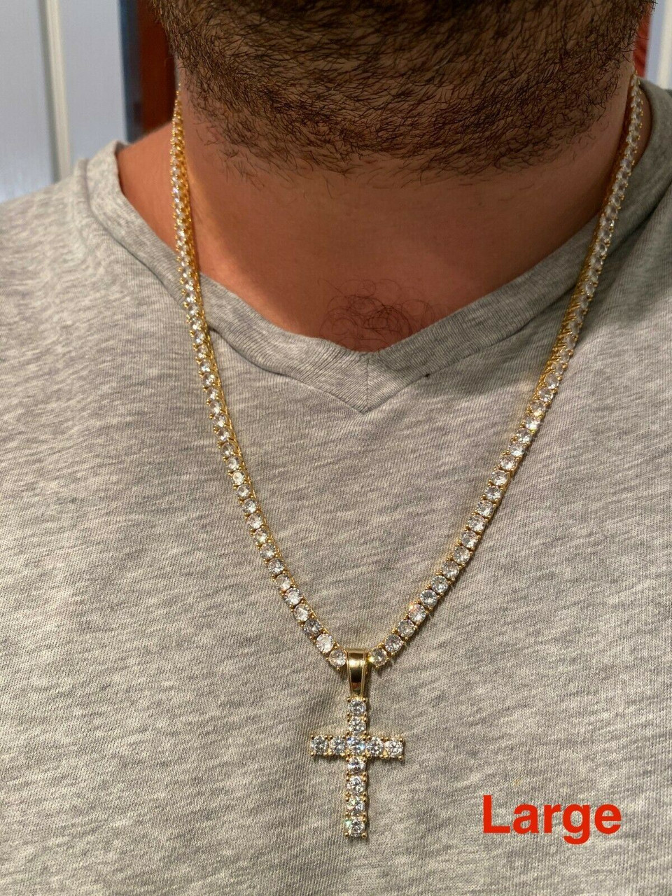 Vermeil / 14K Gold Filled Cross Necklace (Rope Chain)