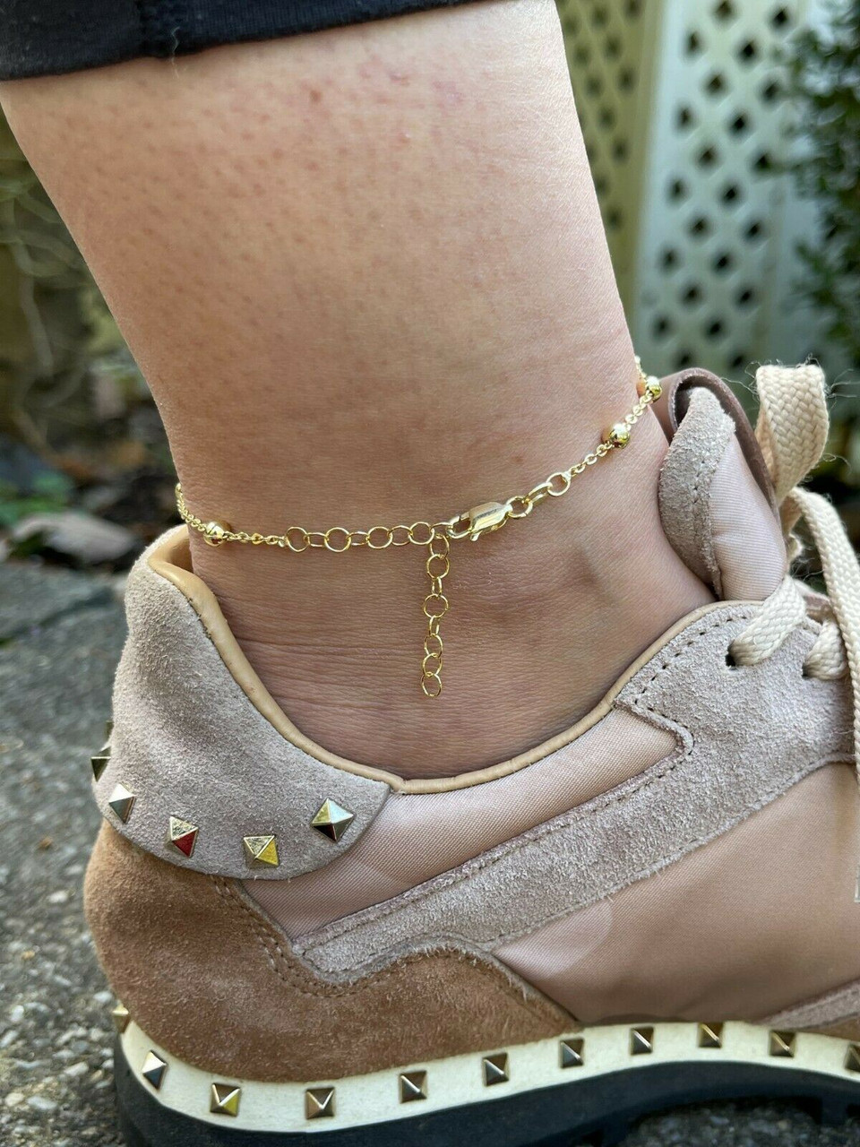 14k Gold Paper Clip Link Anklet