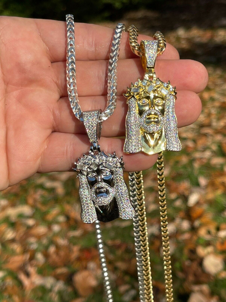 Hip Hop White Gold PT Marshmallow Man Pendant & 16