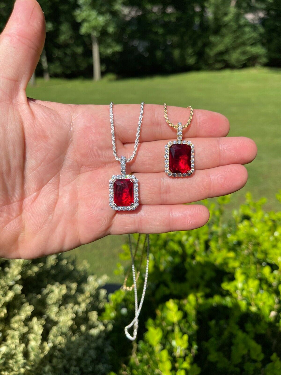 Ruby pendant store necklace