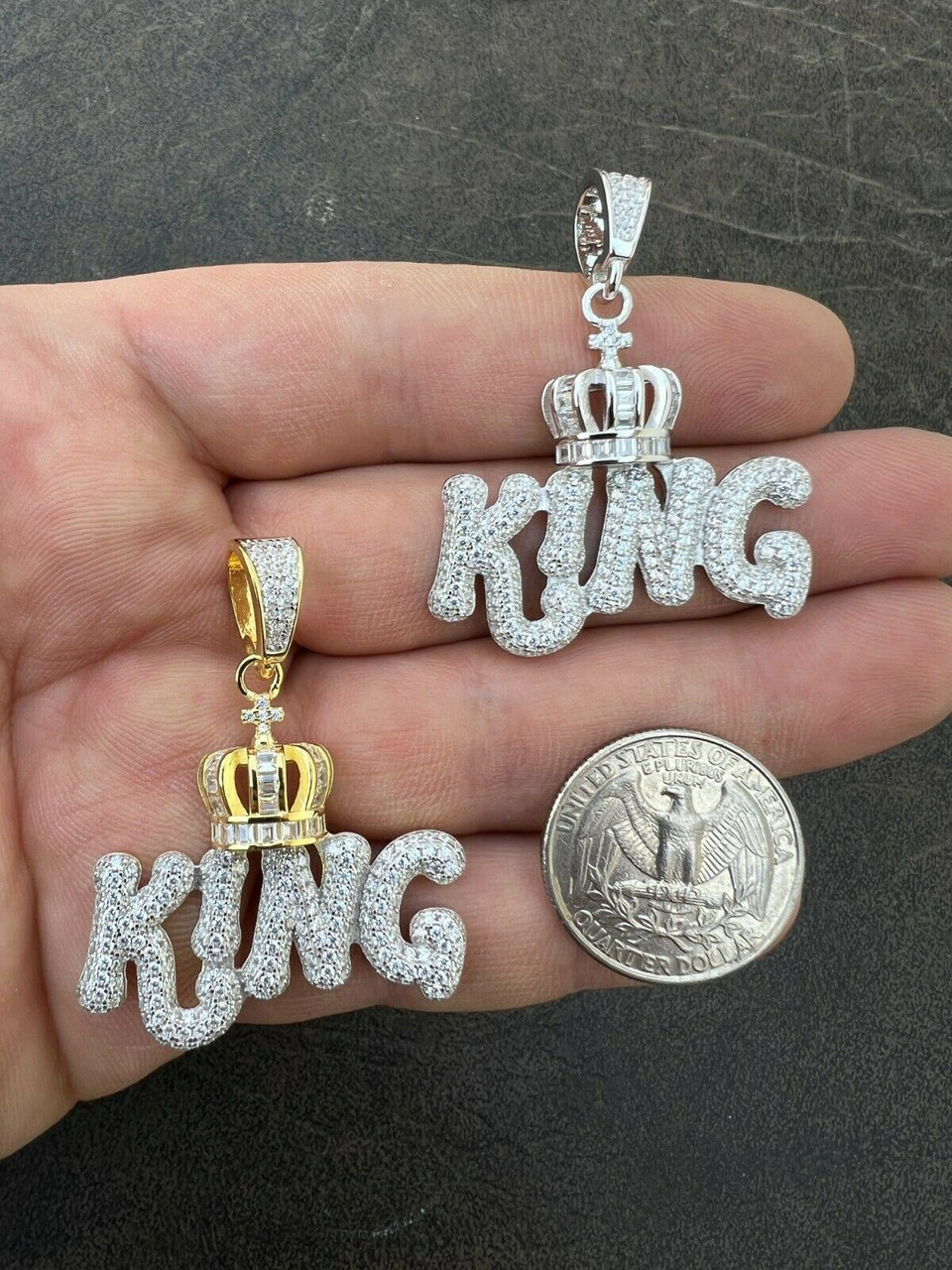 Iced out crown on sale pendant