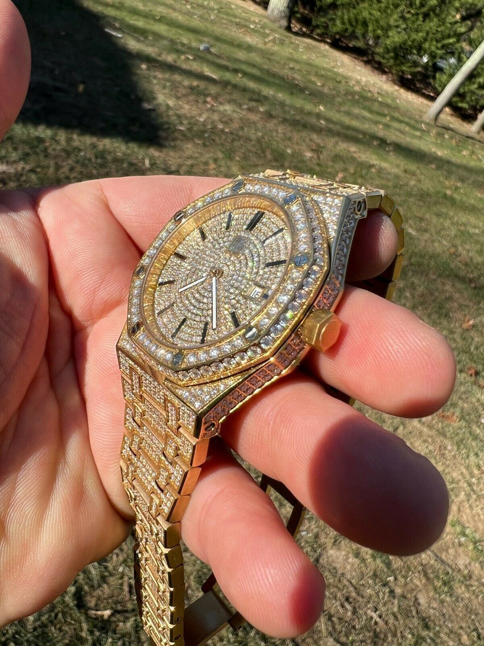 Iced out 2025 moissanite watch