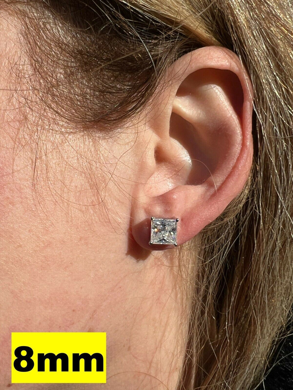 Princess Diamond 1.82 Carats 10K 14K 18K Rose Yellow White Gold Stud  Earrings at Rs 180000/piece | Diamond Ear Stud in Surat | ID: 27474415073