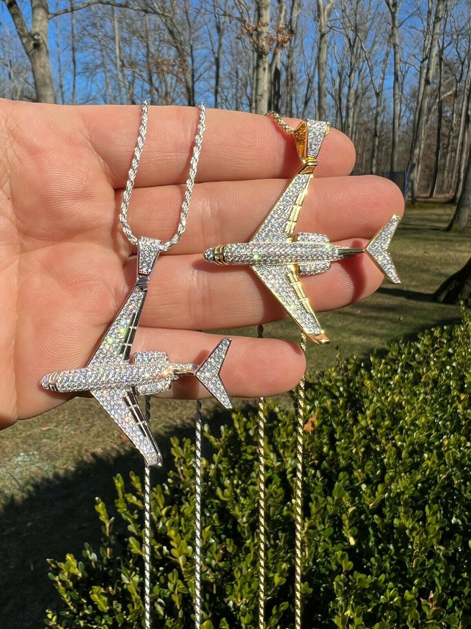 Gold Airplane Necklace Only Charm 