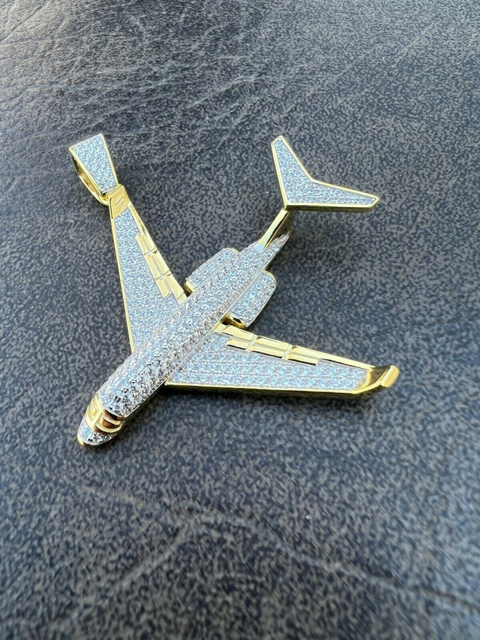 Iced Out 18k Gold Airplane Pendant – Hazan Jewelry