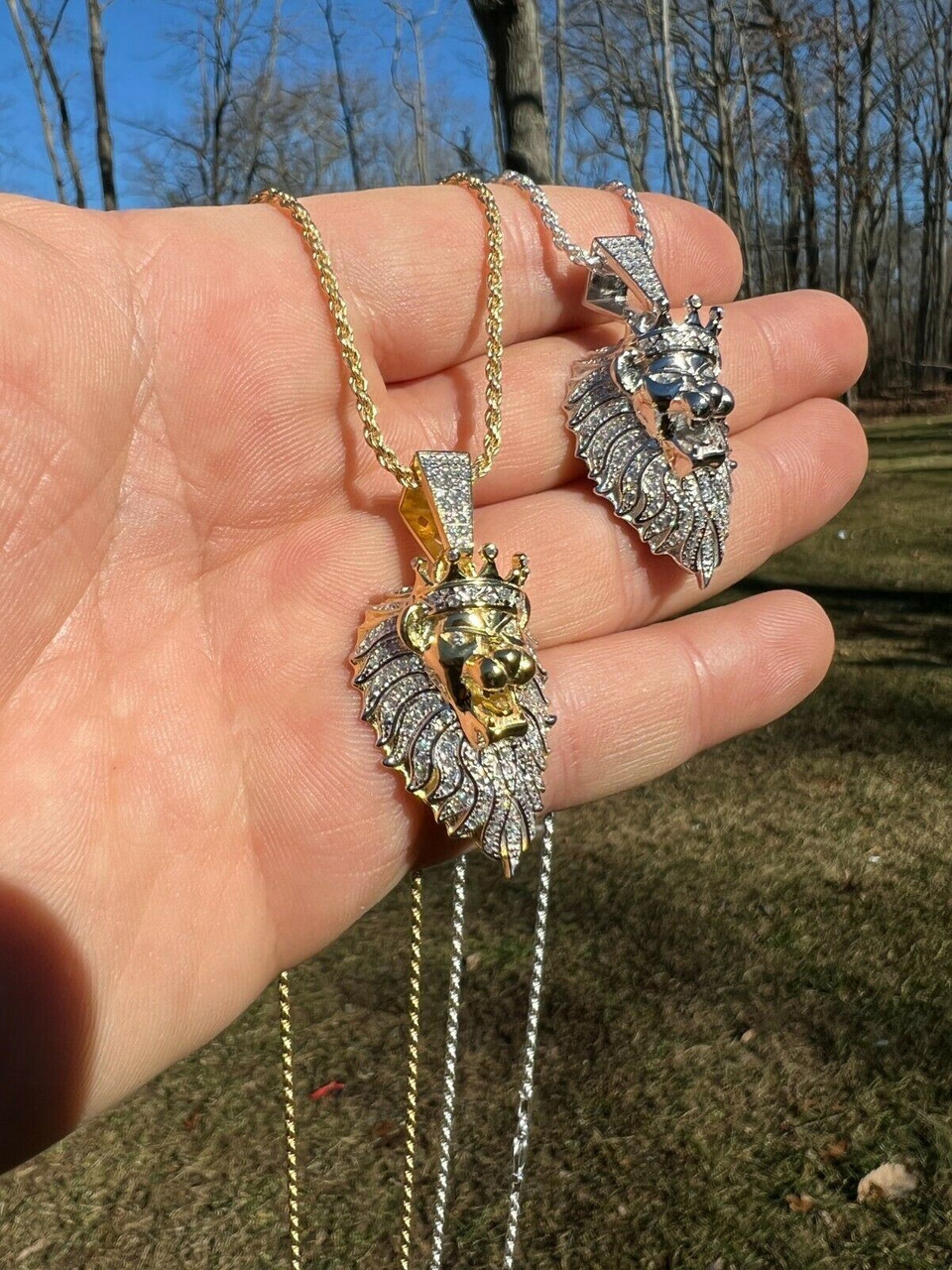 Lion with store crown necklace