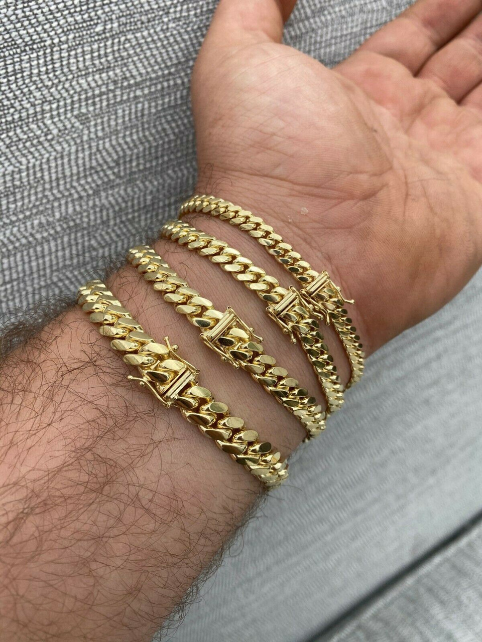 10K Yellow Gold Miami Cuban Link Chain Bracelet
