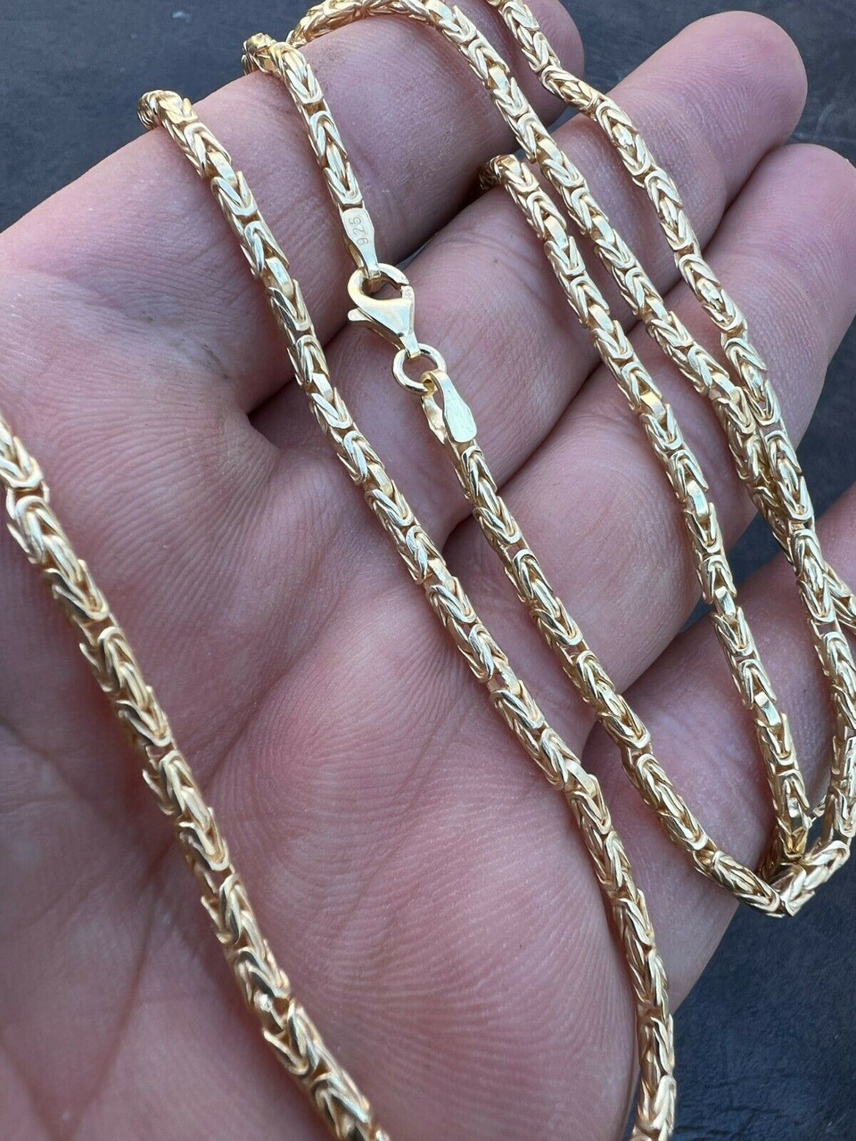 Real 10k Yelkow Gold Turkish Byzantine chain necklace 5mm 22