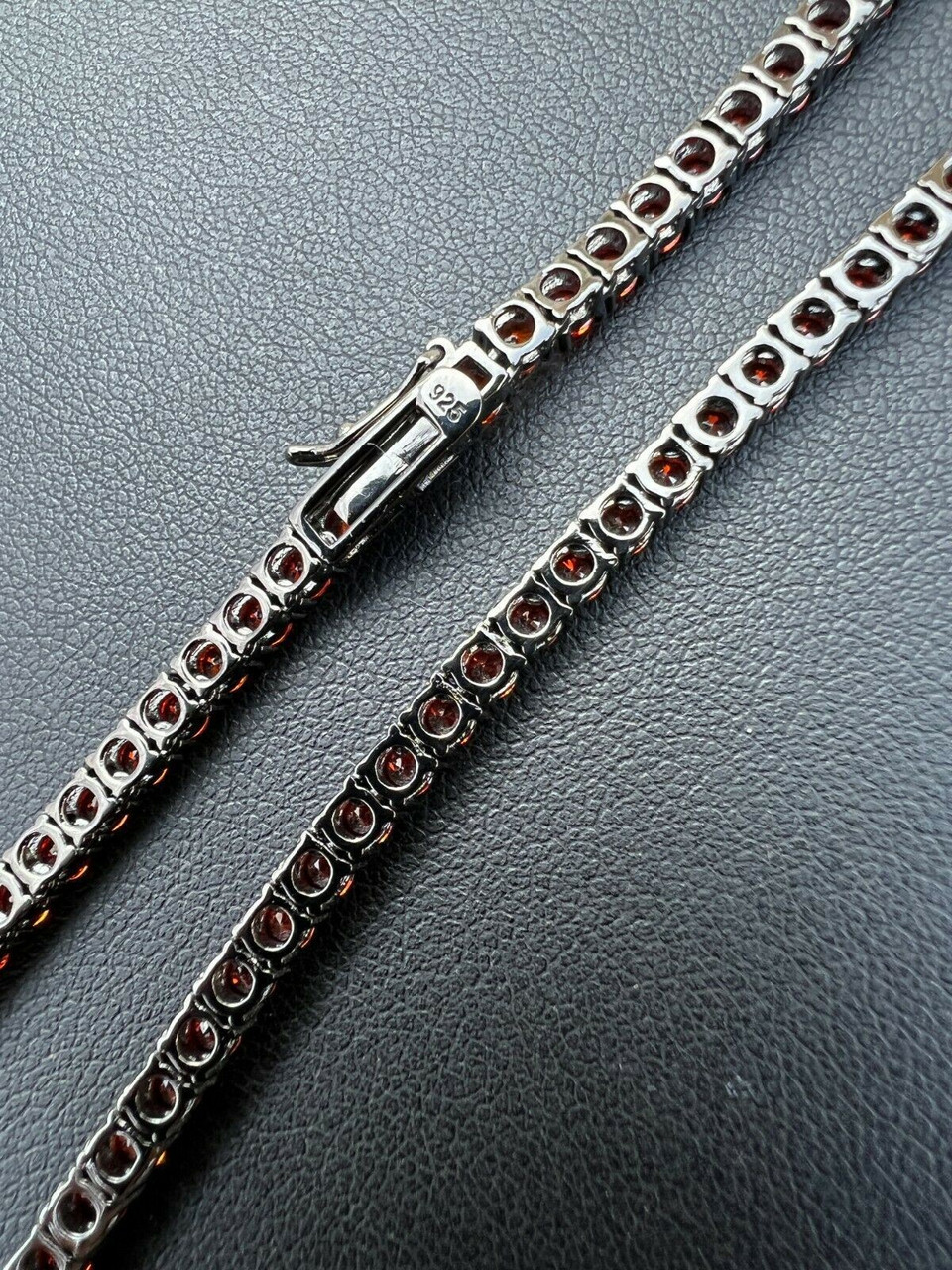 Silver tennis chain real diamond Clearance