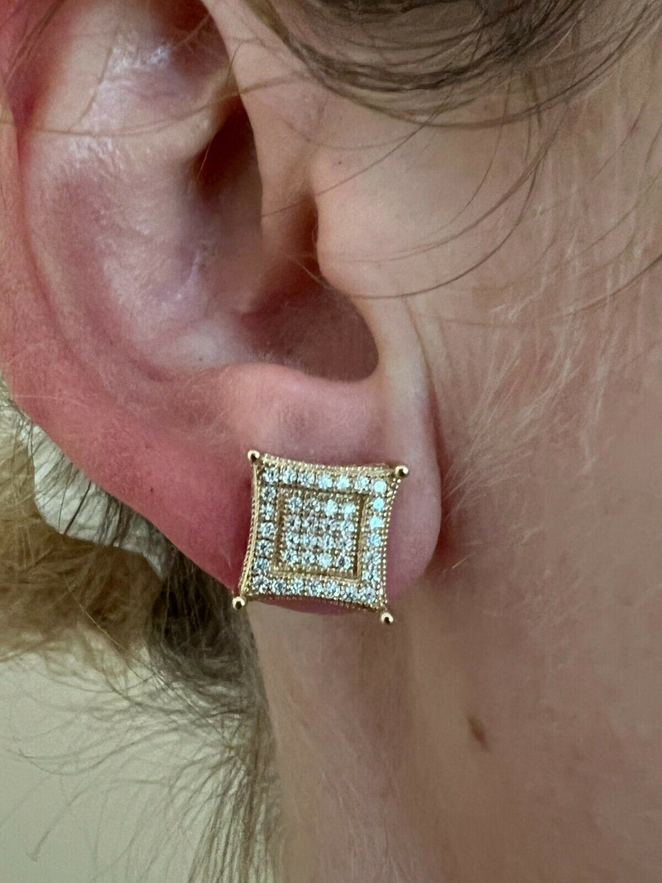 Earrings 14K 4.62ctw Diamond Cluster Stud Earrings - 14K Yellow Gold Stud,  Earrings - EARRI271697 | The RealReal