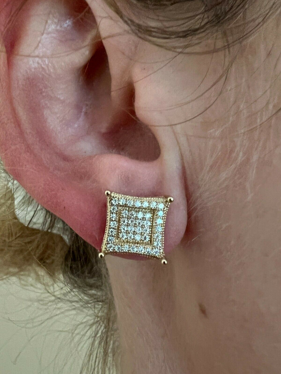 Big gold square on sale earrings