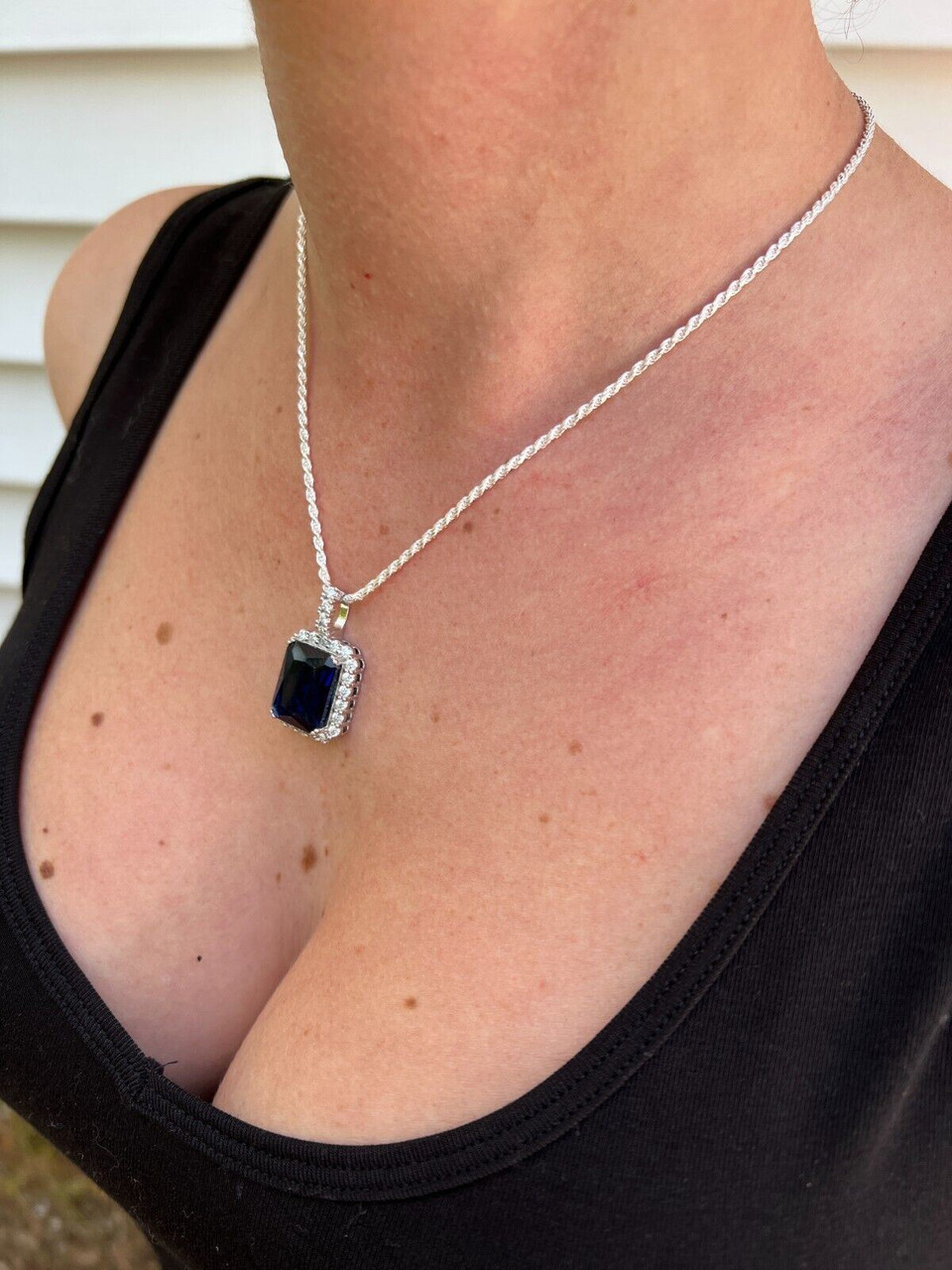 Raw Blue Sapphire Necklace - Uniquelan Jewelry