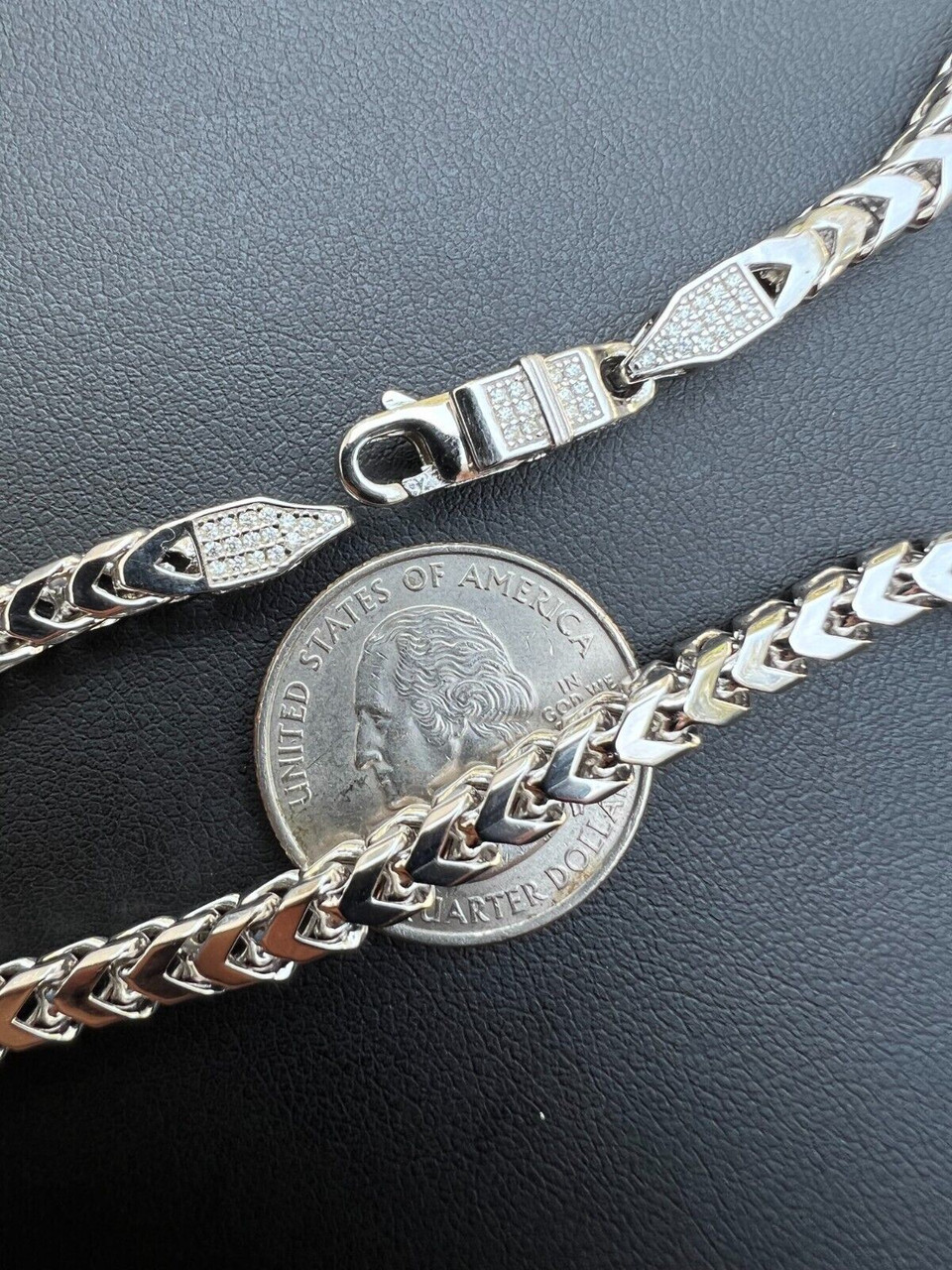 5mm 925 Franco Sterling Silver Solid Chain Bracelet Necklace