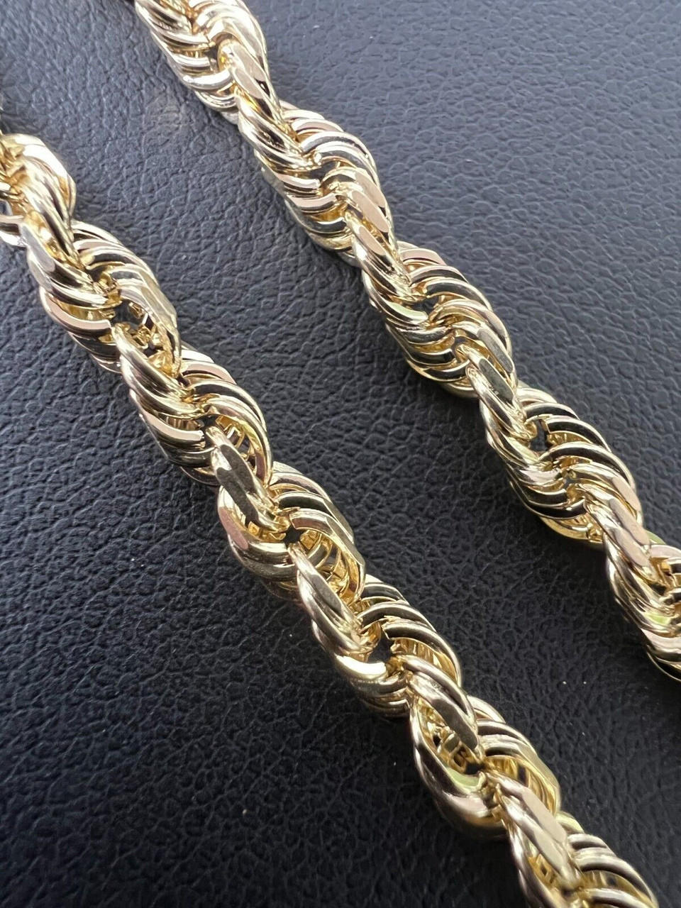 Men's Women's Real 10k Yellow Gold Solid Rope Chain Necklace 1.5mm-6mm