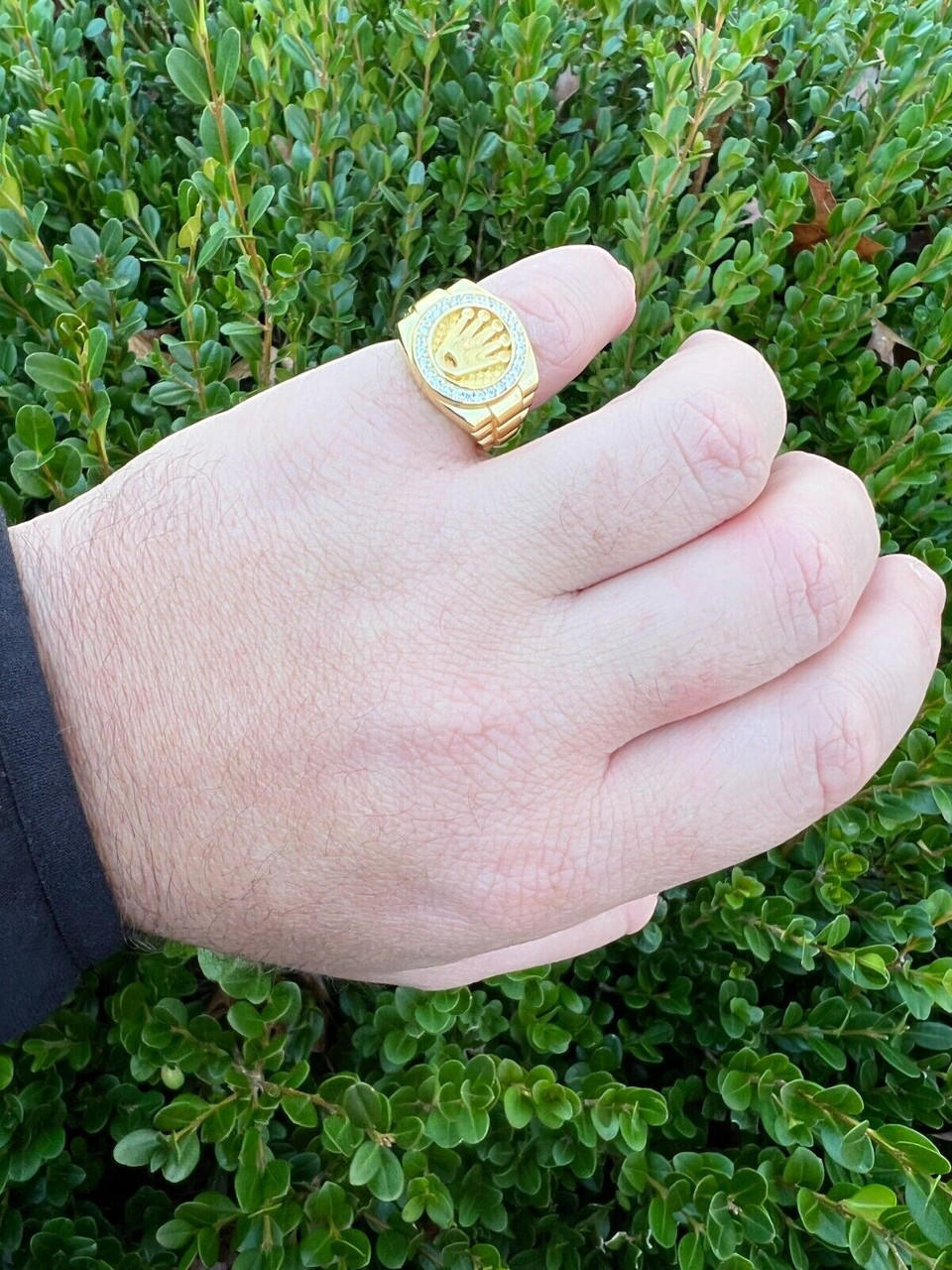 Rolex Link Ring in 14k Gold plated Brass — Michael Raymond Jewelry