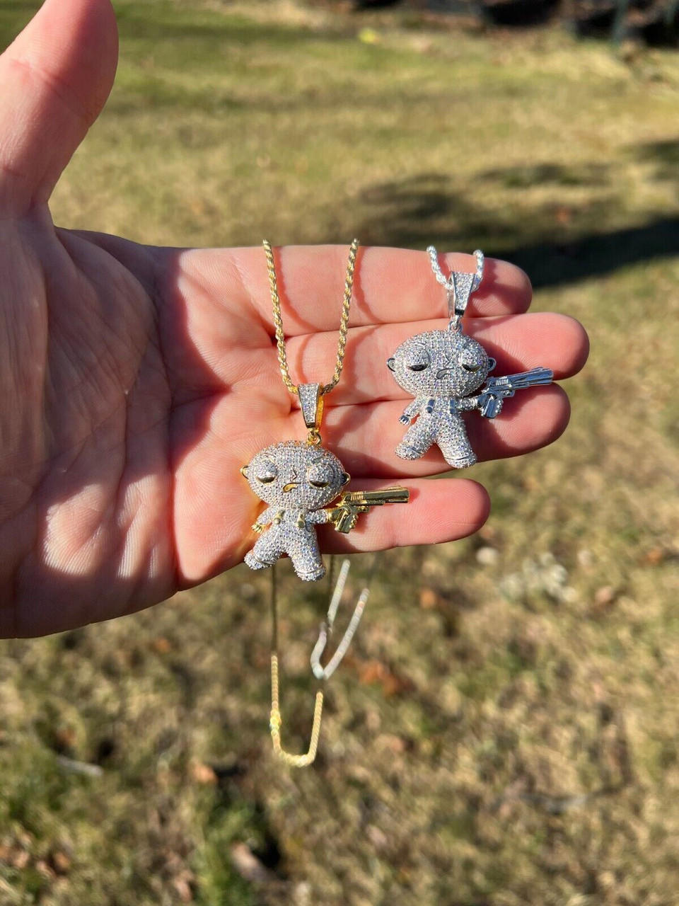 Iced out stewie on sale pendant