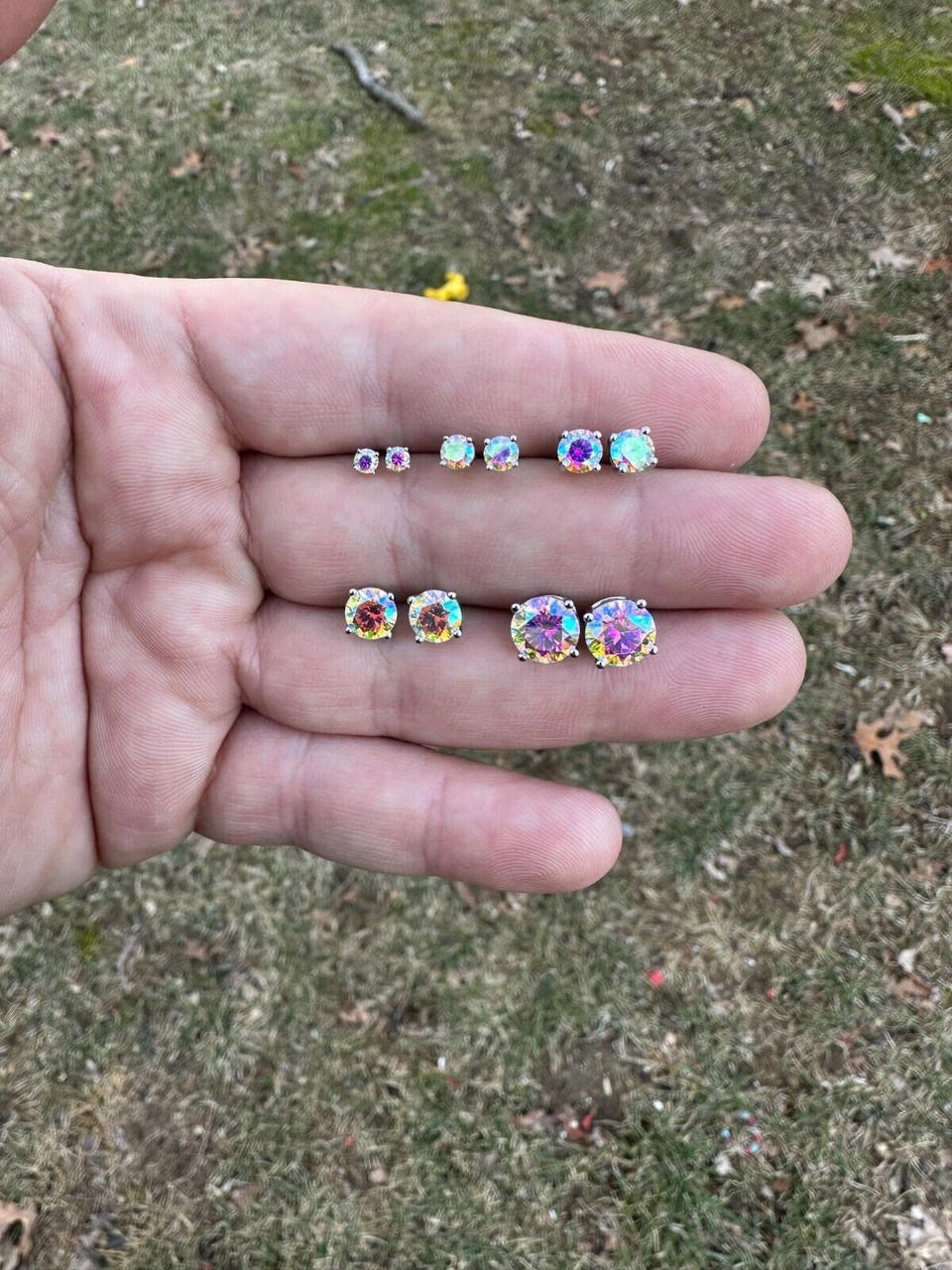 Rainbow Moonstone Stud Earrings | Made In Earth US