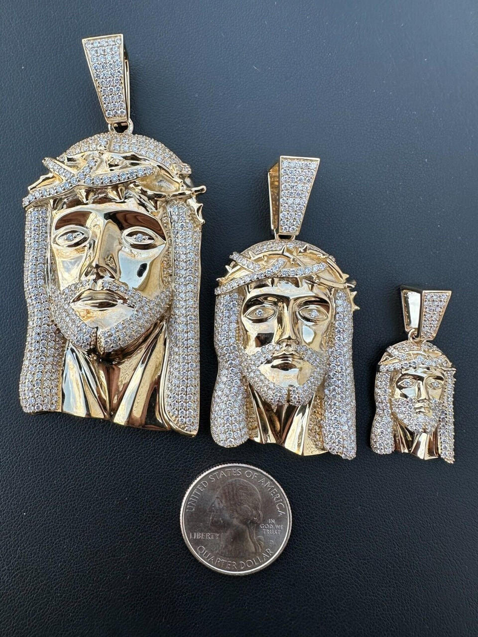 Jesus piece necklace real gold Clearance