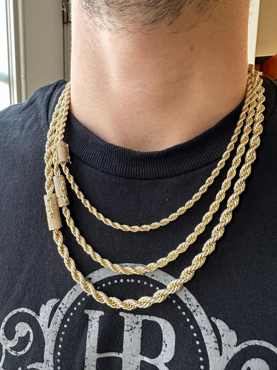 Width 2/4/6mm Stainless Steel Gold Rope Chain Necklace Statement Swag 316L  Stainless Steel Twisted Necklace Chain Gold - Price history & Review, AliExpress Seller - Michley Stainless Steel Jewelry Co.,Ltd.