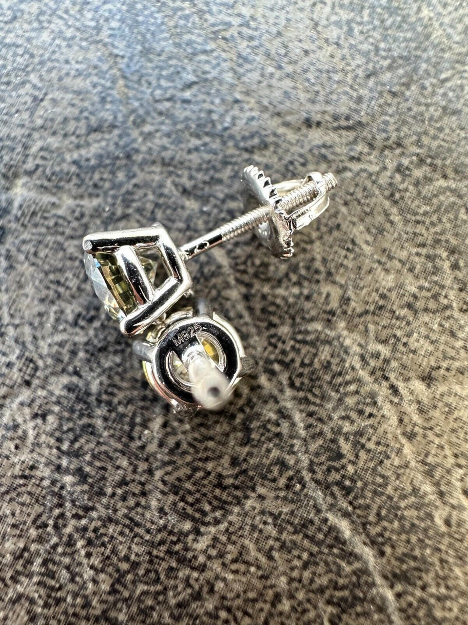 5mm Brilliant Cut Amethyst Ice CZ Screw Back Earrings Sterling Silver 