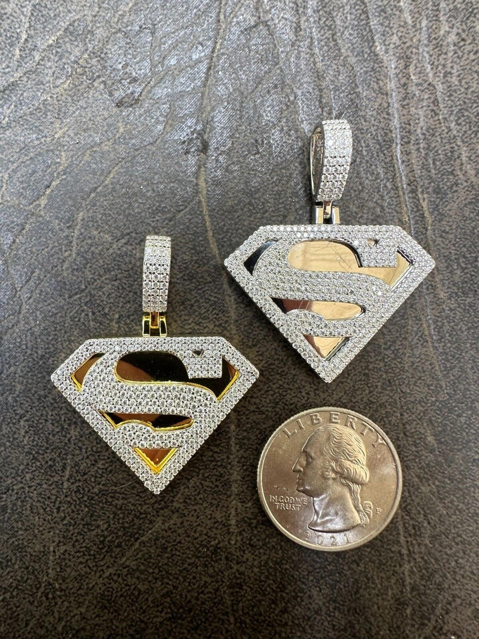 Iced out store superman pendant