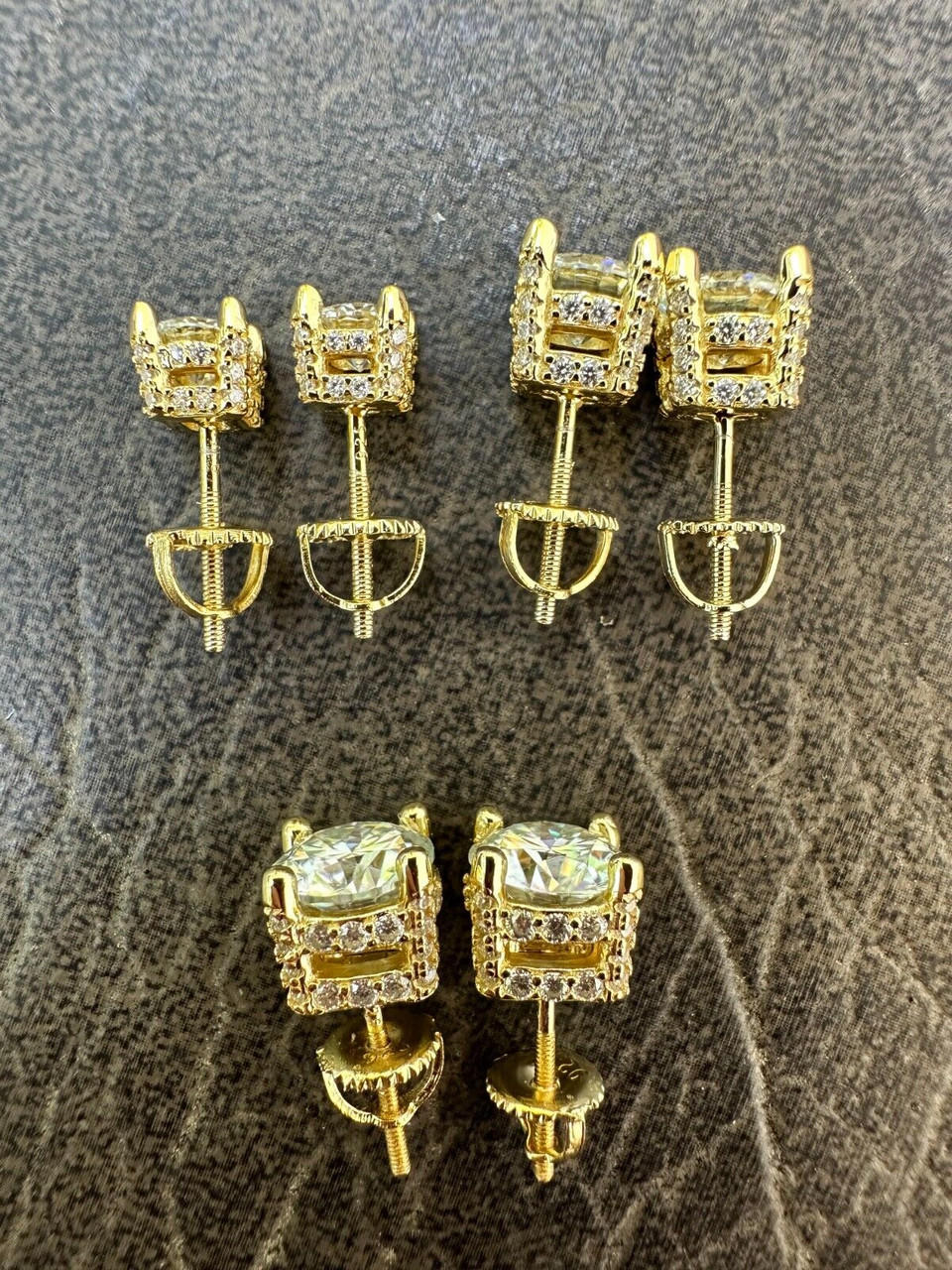 Screw Stud Earring, Gold Vermeil, Men's Earrings