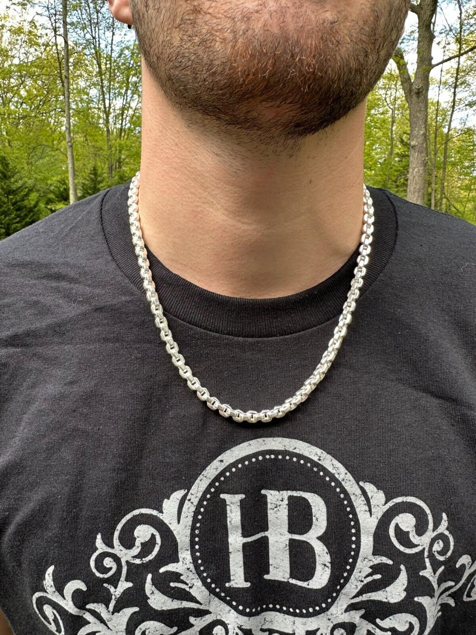 HERMES [B13] Argent/Argent Sautoir 