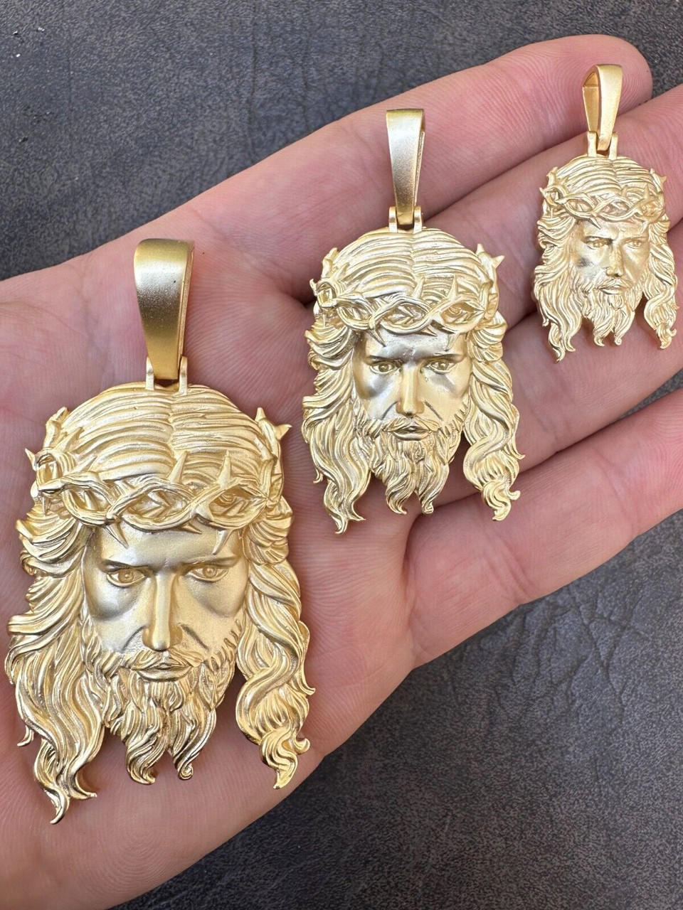 925 Sterling Silber Iced Out CZ Steine Anhänger Jesus