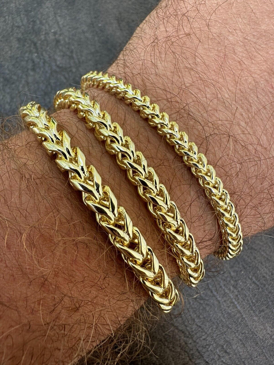 14k Yellow Gold Men's 8.5in Hollow Tight Curb Link Bracelet 6mm Wide  GB286-8.5