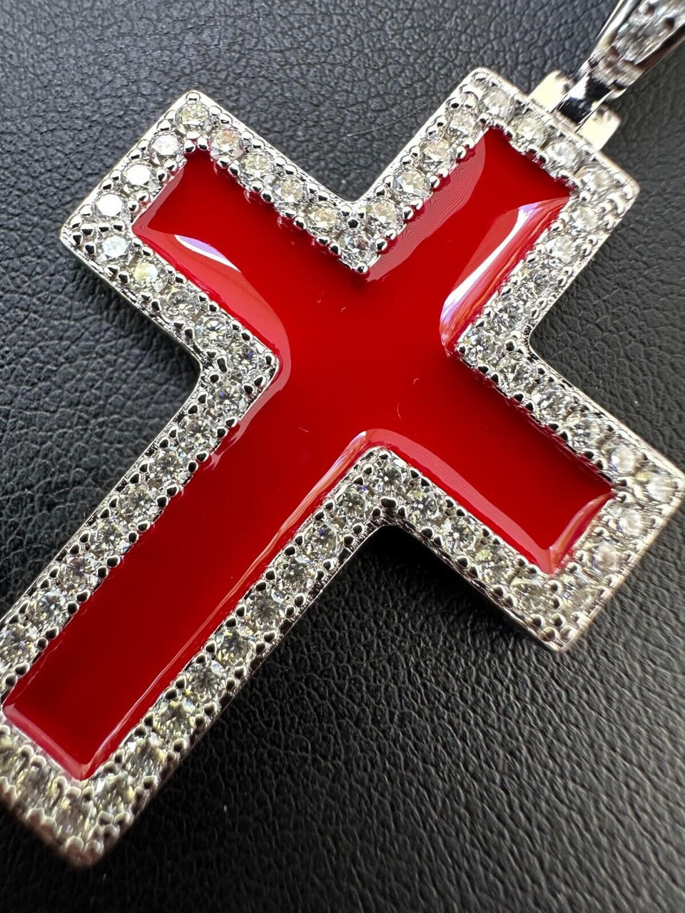 Necklace with St. Benedict Gothic cross, red 6x3cm | online sales on  HOLYART.com