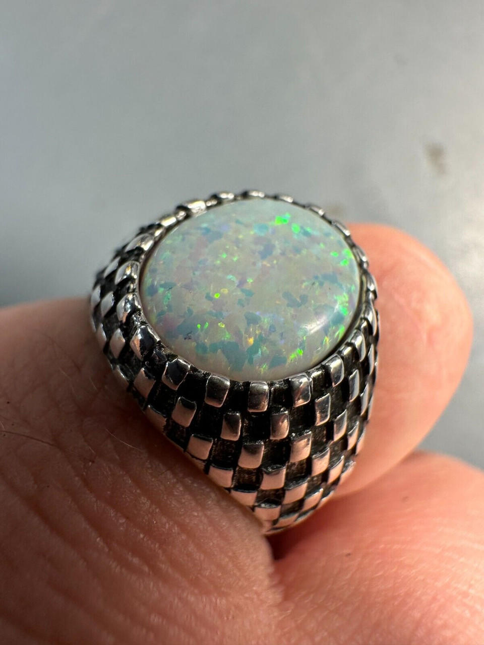 Opal ring, opal, signet ring, traxnyc, fire opal, mens opal ring