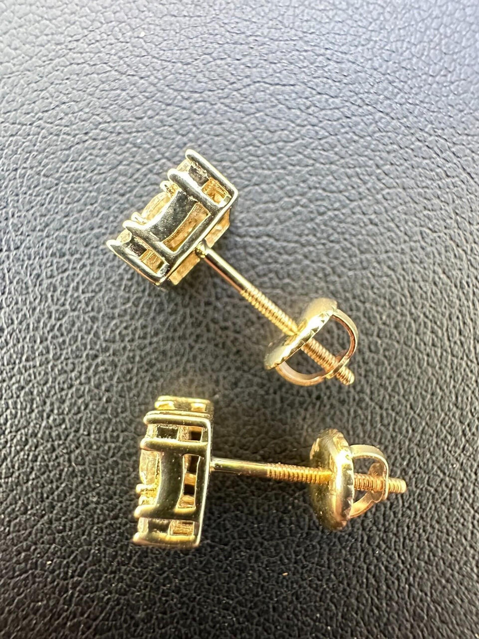 Men's Diamond Lion Stud Earrings 1/5 ct tw Round-cut 10K Yellow Gold | Kay
