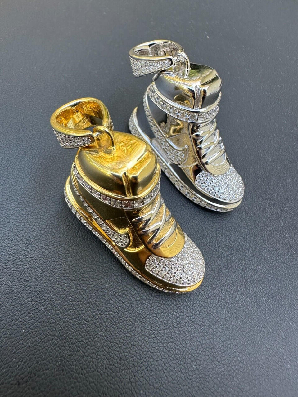 Air Jordan Nike Sneaker Pendant MOISSANITE Real 925 Silver Iced Hip Hop  Necklace