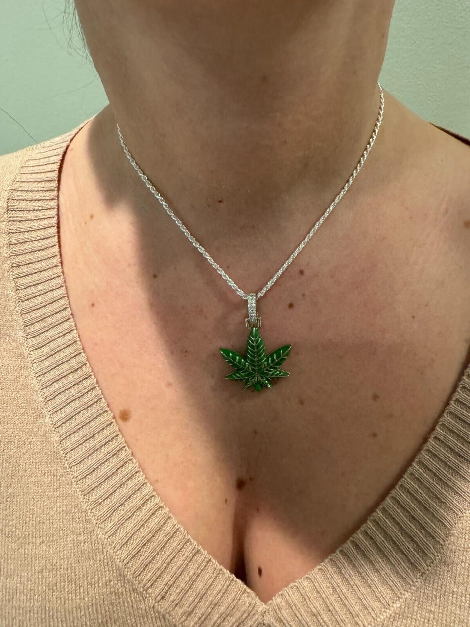 Solid 14k Yellow Gold Weed Necklace - Cannabis Charm Pendant - Marijua –  IROLD