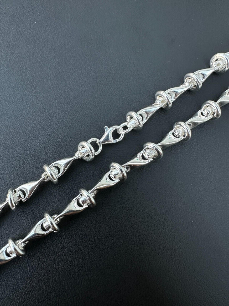 Barb Wire, Mens Silver Necklace Chain